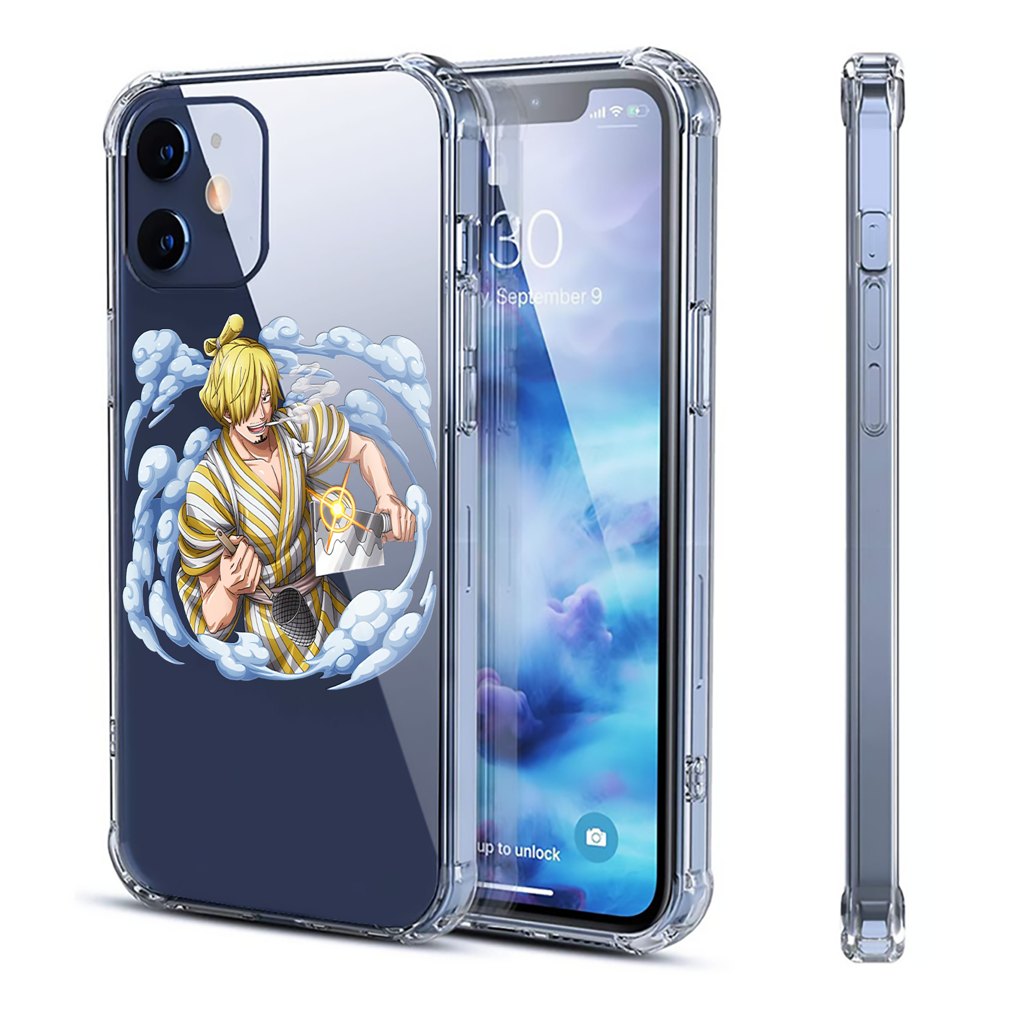 （画像用） ワンピース サンジ ONE PIECE Sanji 【iPhone 12シリーズ対応】透明スマホケース（クリアソフトケース）